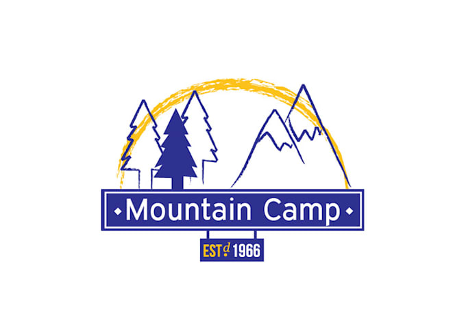design parents and children mountain camp logo