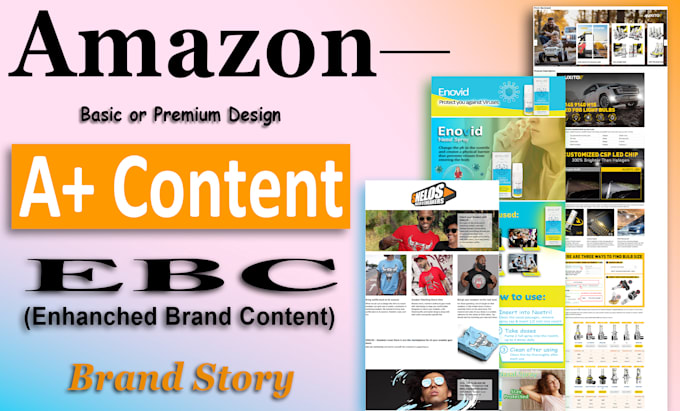 design basic or premium amazon a plus content, enhanced brand content, ebc