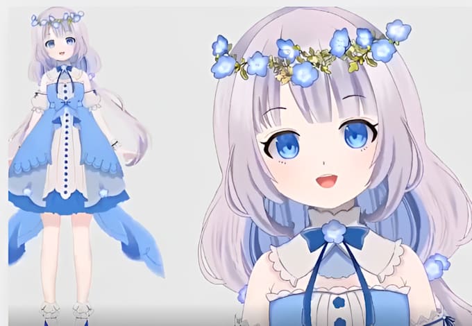 draw and rig live 2d vtuber model 3d vtuber commission