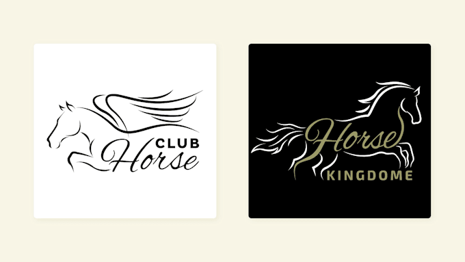 design a unique animal pet equestrian logo with branding