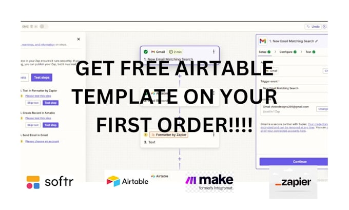 setup airtable custom airtable database automation zapier expert