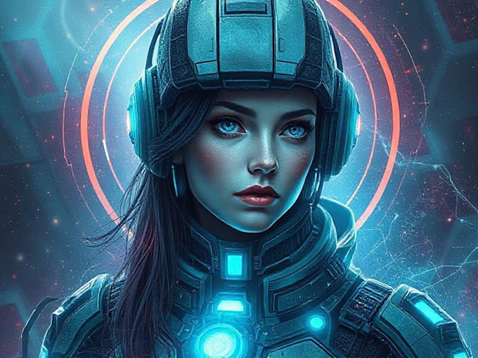design stunning sci fi portrait art