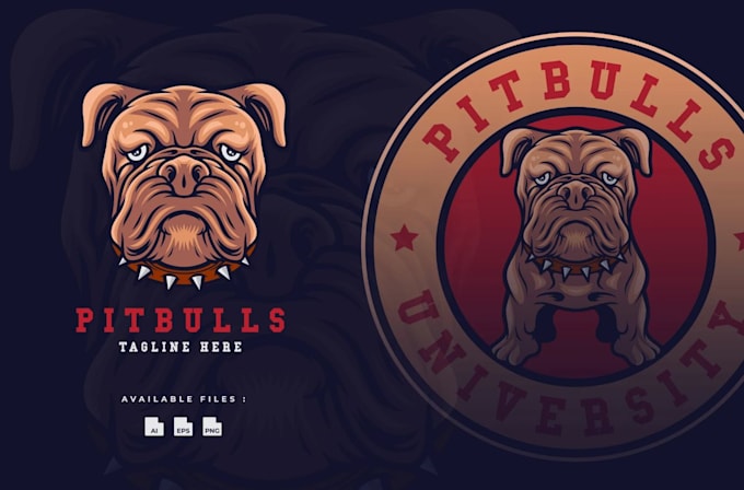 create unique bulldog pitbull logo