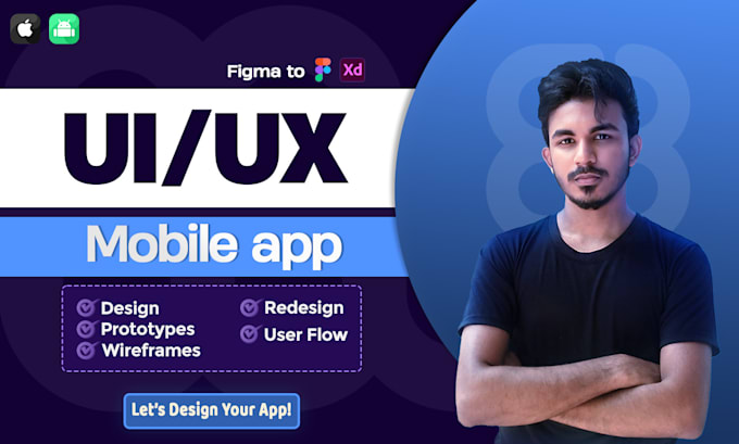 Design a professional ui ux for your mobile app in figma xd by Dinuja ...