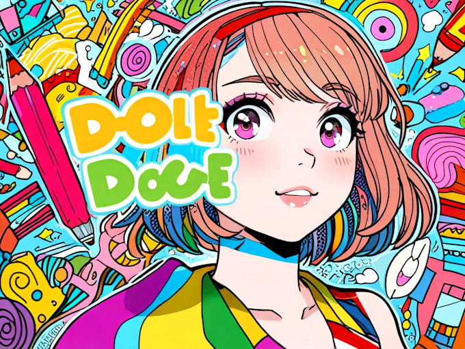create colorful doodle art illustration