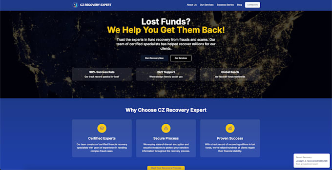 build an asset recovery website