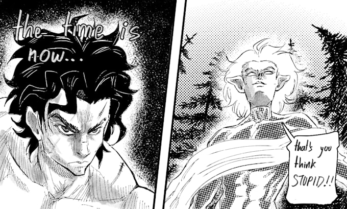 draw shonen, romantic and scifit manga and comic pages