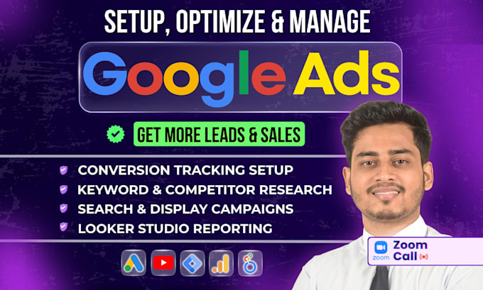 setup and manage google ads adwords PPC search, display, pmax campaigns for smbs