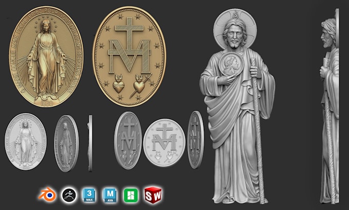 do 3d bas, relief , 3d coin 3d medaillion cad, stl printable designs