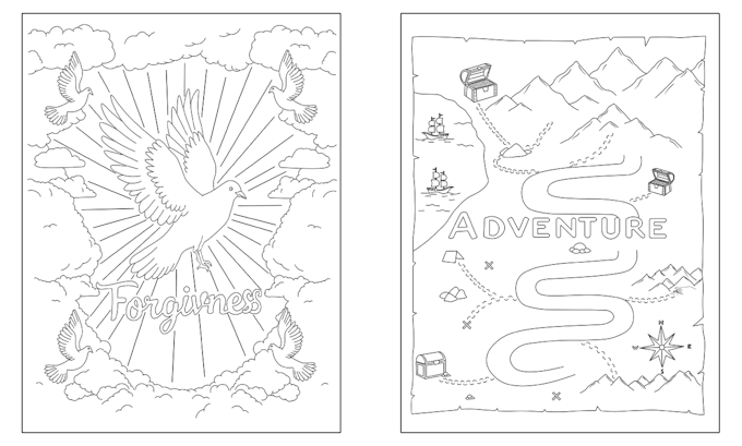 create custom coloring book illustrations for amazon KDP in print ready format