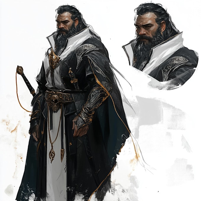 paint fantasy illustrations and character designs