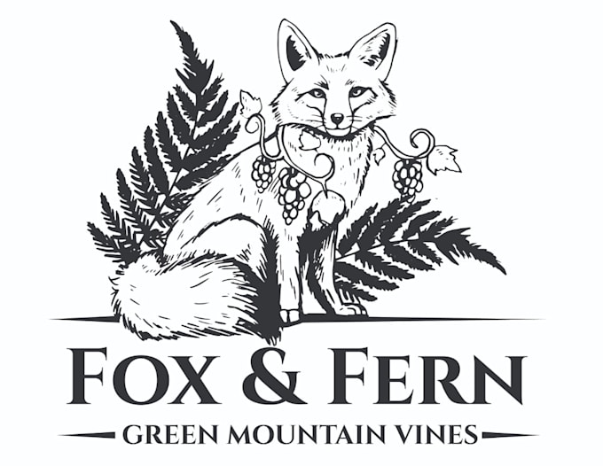 design creative wonderful fox fern logo