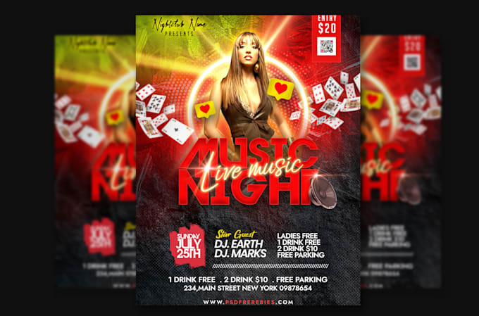 do party dj club sports car racing flyer or poster design