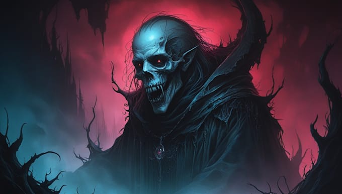 create a horror metal cover illustration