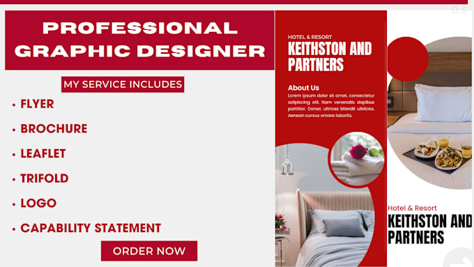 design trifold brochure,restaurant menu,bifold flyer,sell sheet,product catalog