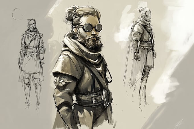 create character concept art sketch