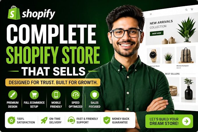 build premium shopify store design and fully functional shopify website