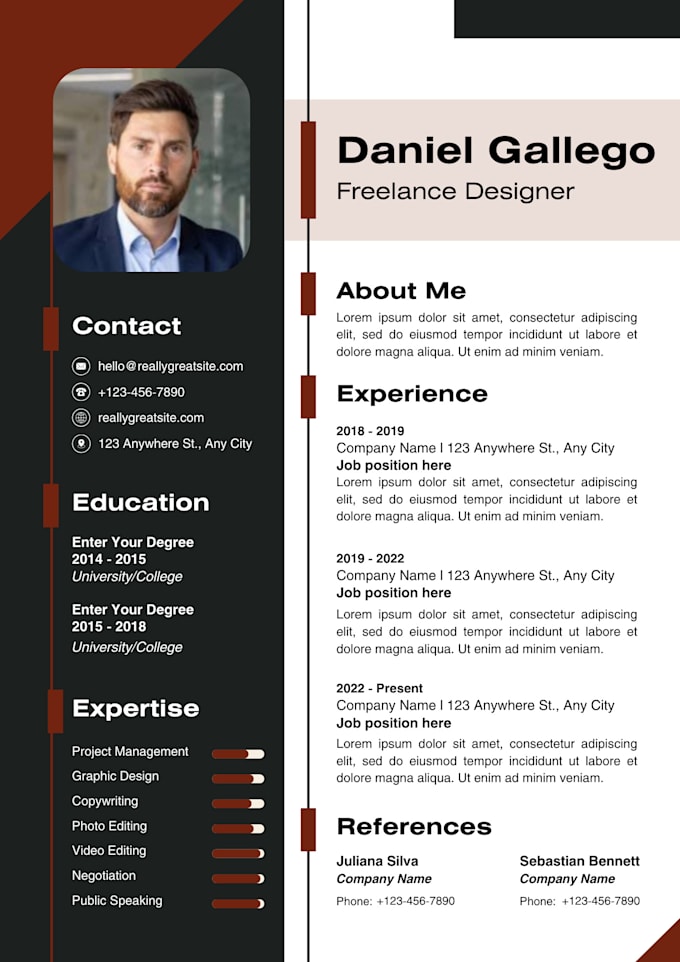 do unique resume design, i am an expert in graphic designing