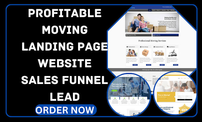 design moving company landing page moving company website moving sale funnel