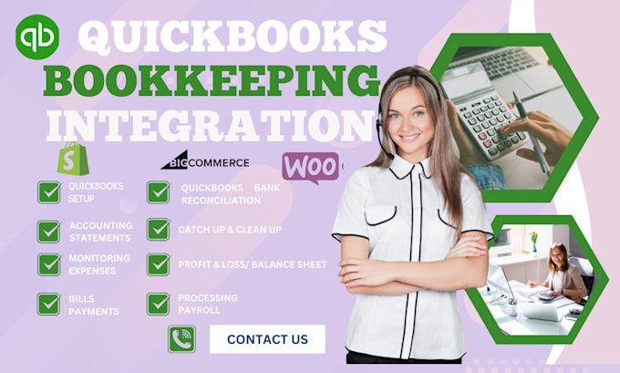 clean up integrate setup quickbooks, xero with shopify, woocommerce, bigcommerce