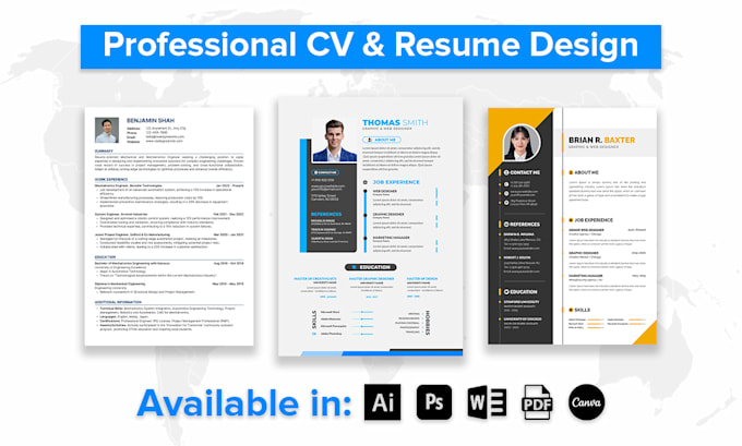 make a professional CV design and resume design