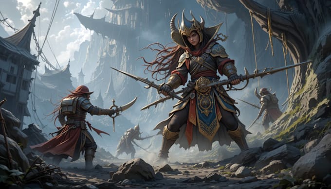 draw dnd character art, rpg illustration,