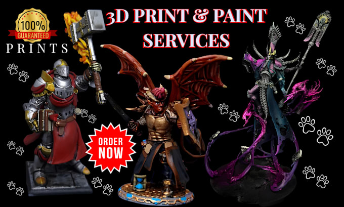 create custom 3d print and paint miniatures, figures, statues, cosplay props