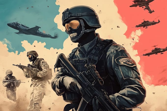 draw military themed illustrations