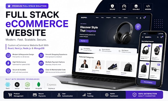 build a modern ecommerce website with react nextjs nodejs