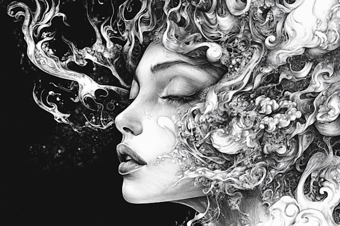 draw black and white illustrations