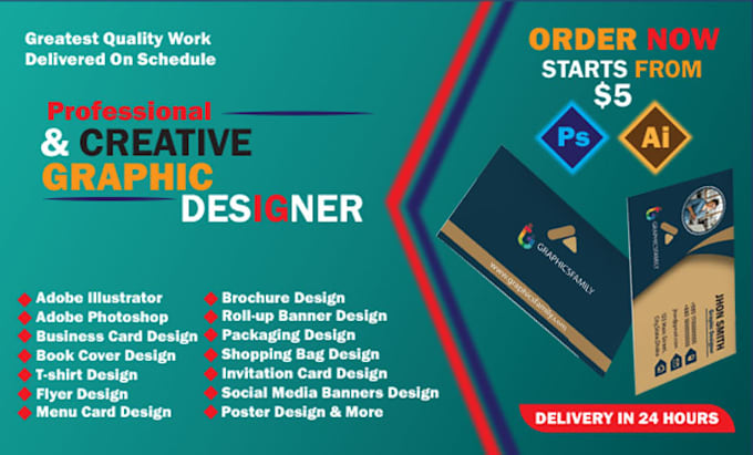do professional and creative business card design and more
