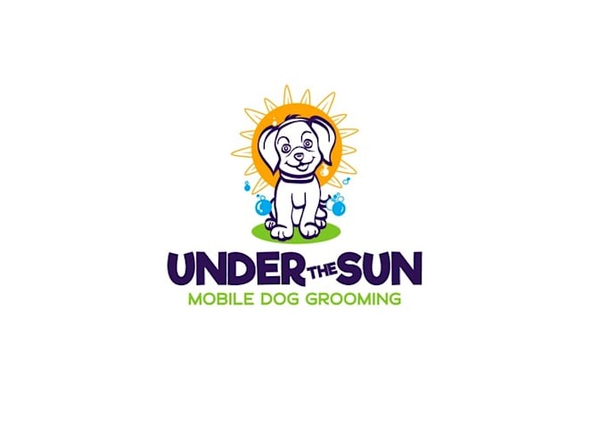 design clever robust mobile dog grooming logo