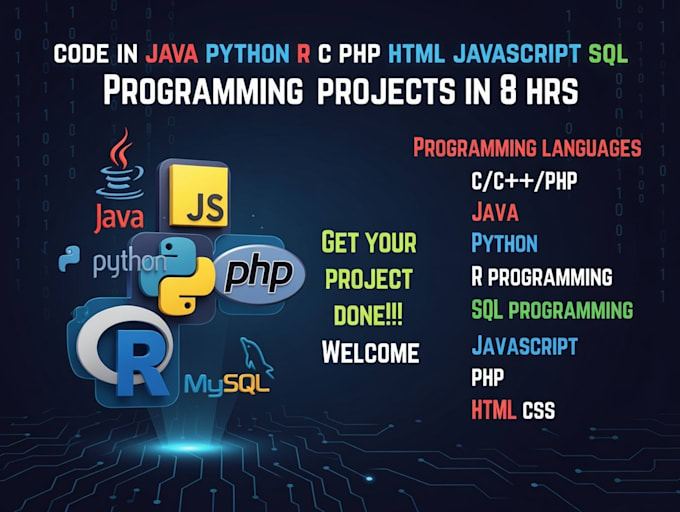 script java python bot c cpp sql database coding programming project developer