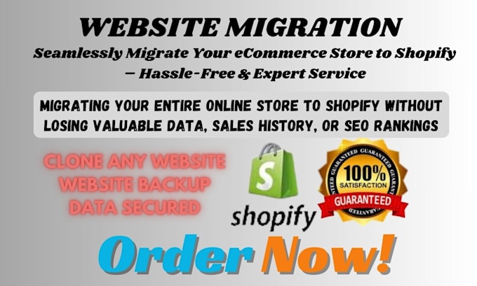 migrate any ecommerce to shopify, wix to shopify, wordpress to shopify website