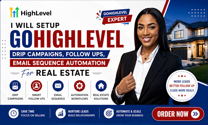 gohighlevel drip campaigns follow ups email sequence automation for real estate