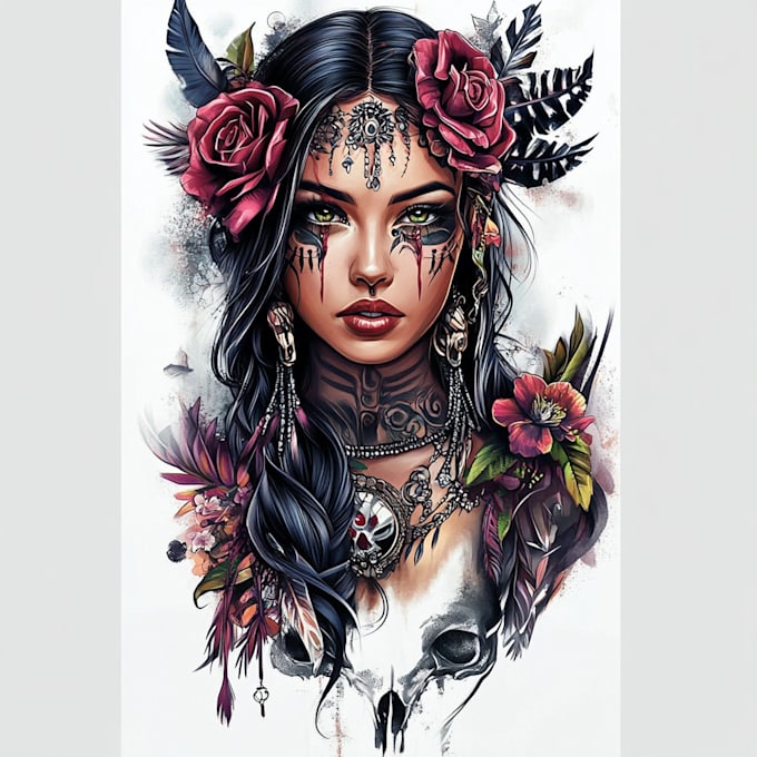 create an amazing realistic tattoo design