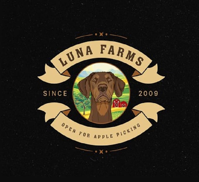 make aesthetics family friendly apple picking farm logo