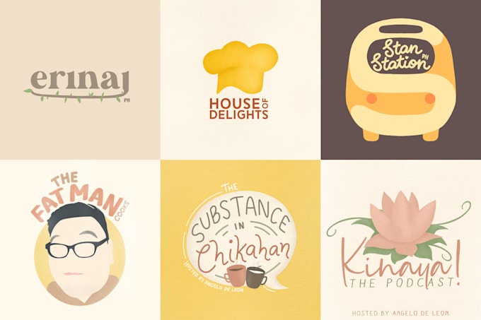 create cute and minimalist hand drawn logo on procreate