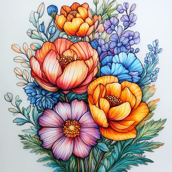 draw-botanical-illustration-line-art-of-plants-flowers-by-terancearil