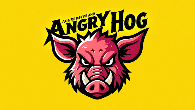 create amazing aggressive and angry hog logo for your company