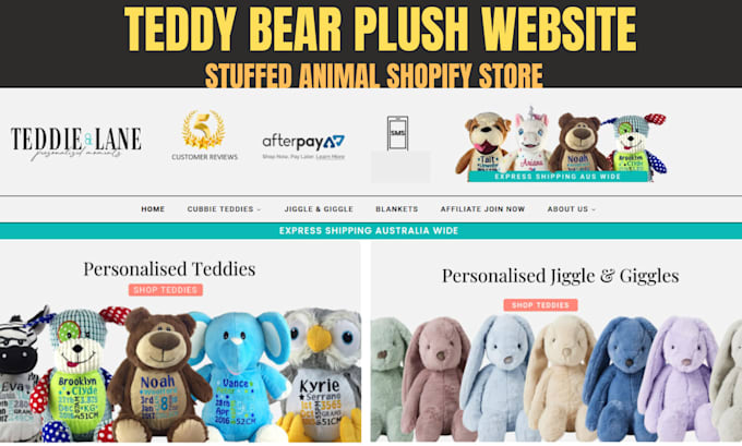 teddy bear shopify store design stuffed animal plush toy teddy bear website