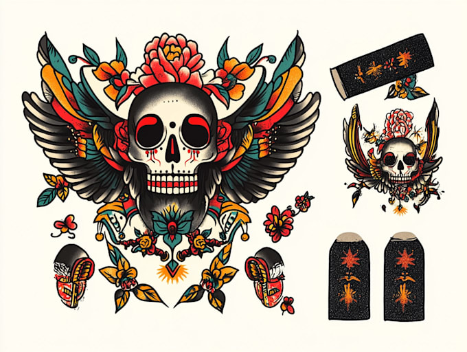 create any design in flash traditional tattoo style