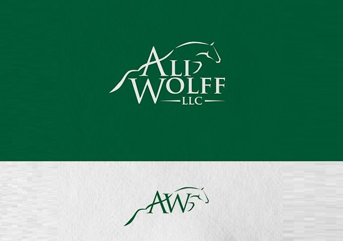 create fun sporty show jumping horse logo