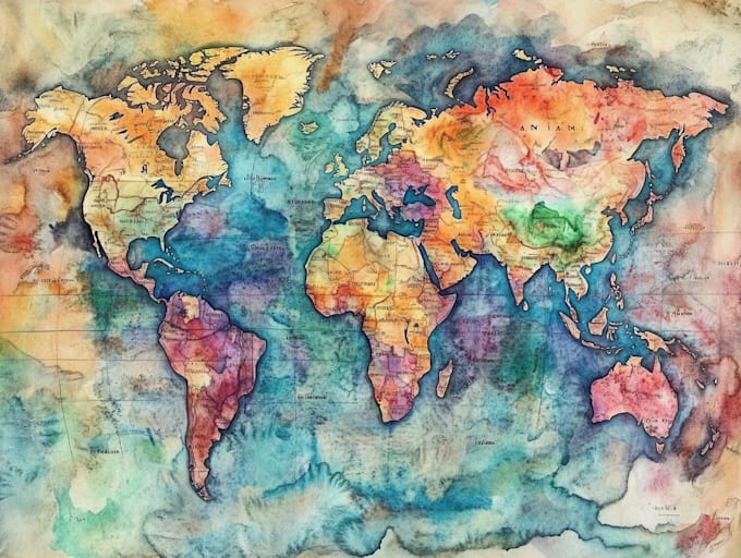 do custom watercolor wedding map
