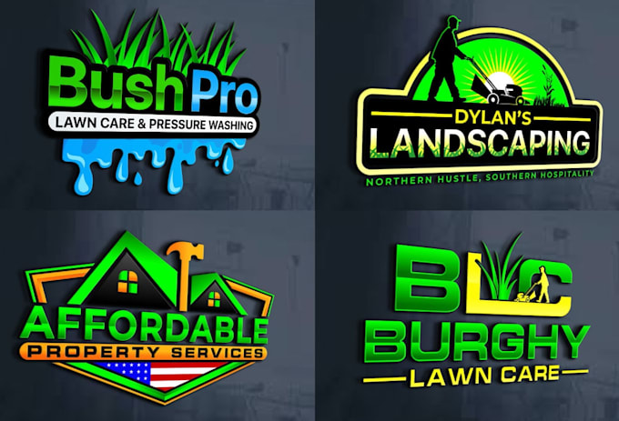 vintage lawn care logo design