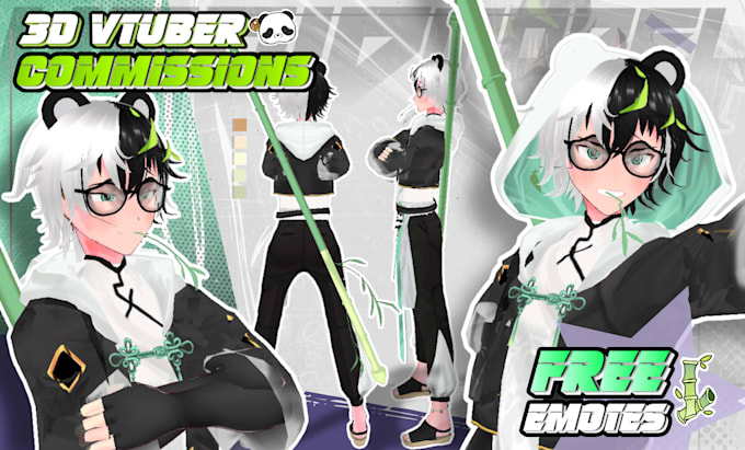 create 3d character, 3d vroid and 3d modeling rigging for vtuber and streaming
