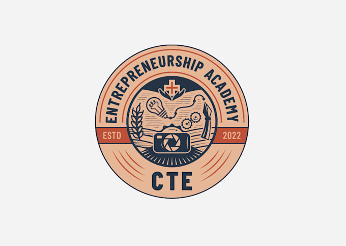 design a retro vintage tech education elearning logo
