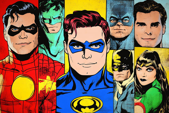 draw comic superhero pop art portraits