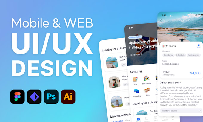 design UI UX for app, web expert figma