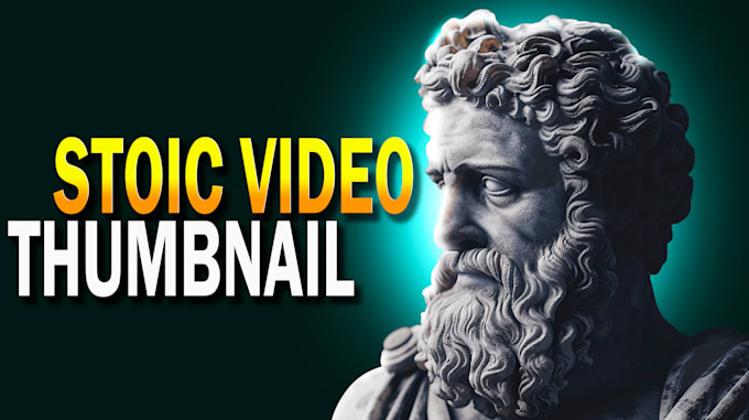 create stoic motivational youtube thumbnail